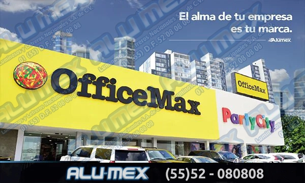 Colaboración con OfficeMax. Letrero luminoso